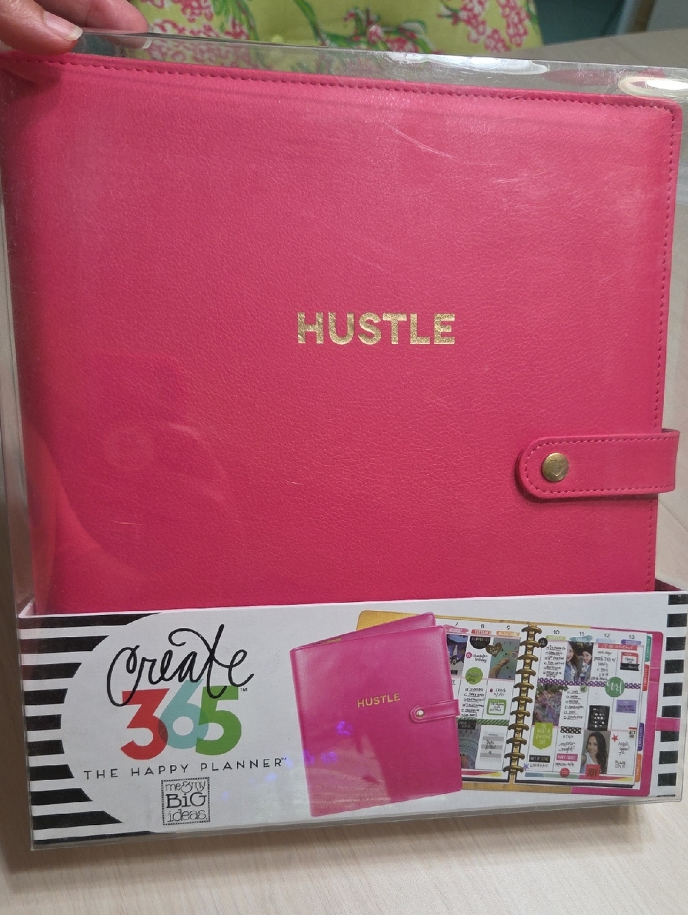The Happy Planner Deluxe Planner Cover BIG - Pink "Hustle" Faux-Leather